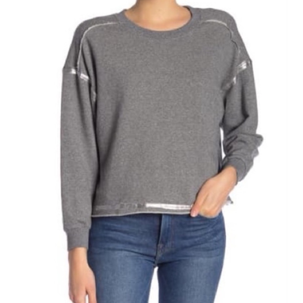Splendid Gray Crewneck with Silver Accents